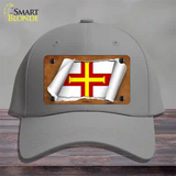 Guernsey Flag Scroll Novelty License Plate Hat Cotton / Gray