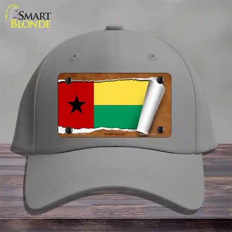 Guinea-Bissau Flag Scroll Novelty License Plate Hat Cotton / Gray