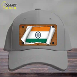 India Flag Scroll Novelty License Plate Hat Cotton / Gray