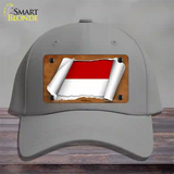 Indonesia Flag Scroll Novelty License Plate Hat Cotton / Gray