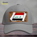 Iraq Flag Scroll Novelty License Plate Hat Cotton / Gray