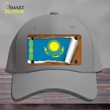 Kasakhstan Flag Scroll Novelty License Plate Hat Cotton / Gray