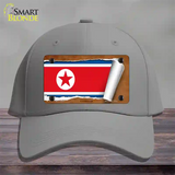 North Korea Flag Scroll Novelty License Plate Hat Cotton / Gray