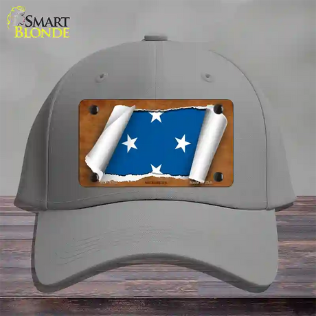 Micronesia Flag Scroll Novelty License Plate Hat Cotton / Gray