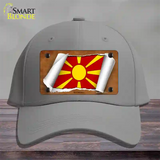 Macedonia Flag Scroll Novelty License Plate Hat Cotton / Gray