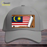 Malaysia Flag Scroll Novelty License Plate Hat Cotton / Gray