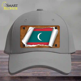 Maldives Flag Scroll Novelty License Plate Hat Cotton / Gray