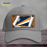 Marshall Islands Flag Scroll Novelty License Plate Hat Cotton / Gray