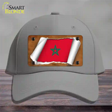 Morocco Flag Scroll Novelty License Plate Hat Cotton / Gray