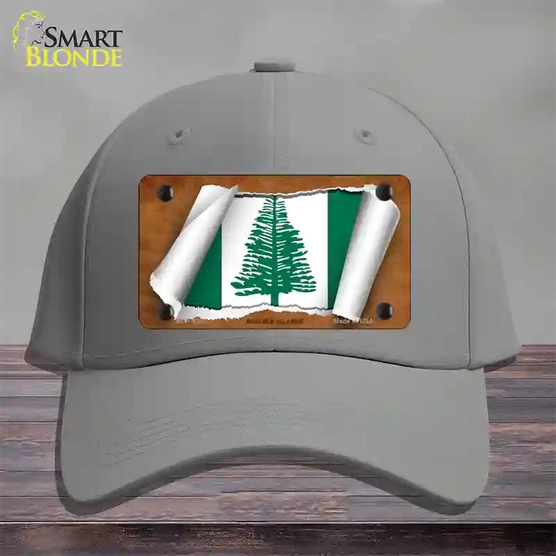 Norfolk Islands Flag Scroll Novelty License Plate Hat Cotton / Gray