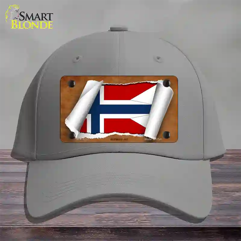 Norway-NS Flag Scroll Novelty License Plate Hat Cotton / Gray