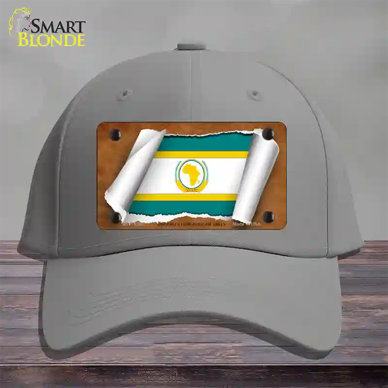 Organization African Unity Flag Scroll Novelty License Plate Hat Cotton / Gray