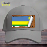 Rwanda Flag Scroll Novelty License Plate Hat Cotton / Gray