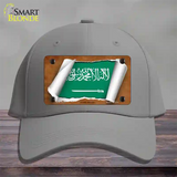 Saudi Arabia Flag Scroll Novelty License Plate Hat Cotton / Gray