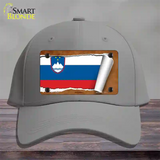 Slovenia Flag Scroll Novelty License Plate Hat Cotton / Gray