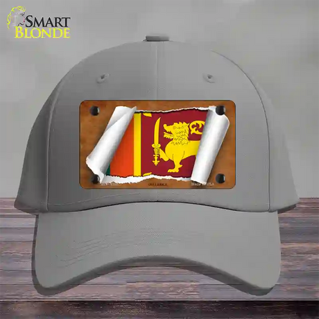 Sri Lanka Flag Scroll Novelty License Plate Hat Cotton / Gray