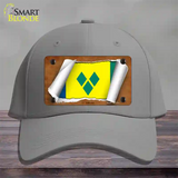 St Vincent Flag Scroll Novelty License Plate Hat Cotton / Gray