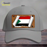 Sudan Flag Scroll Novelty License Plate Hat Cotton / Gray