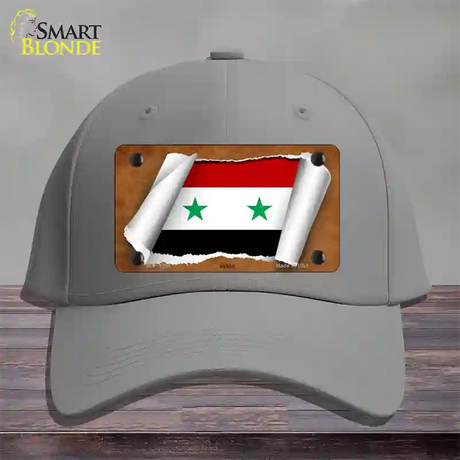 Syria Flag Scroll Novelty License Plate Hat Cotton / Gray