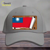 Taiwan Flag Scroll Novelty License Plate Hat Cotton / Gray