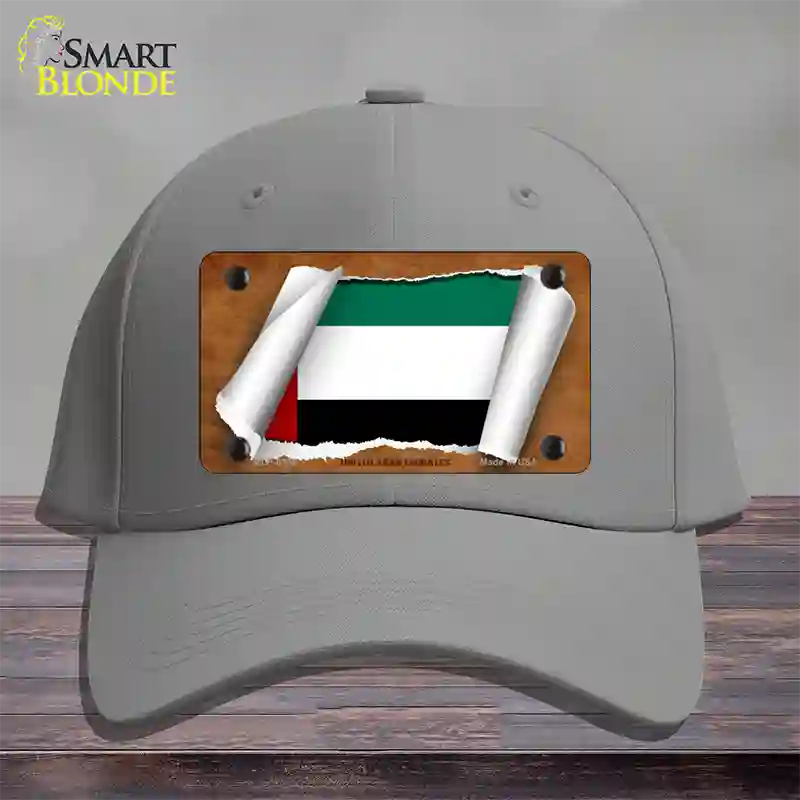 United Arab Emirates Flag Scroll Novelty License Plate Hat Cotton / Gray