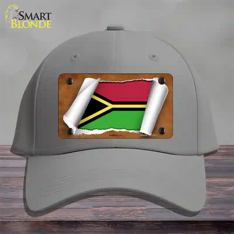 Vanuatu Flag Scroll Novelty License Plate Hat Cotton / Gray