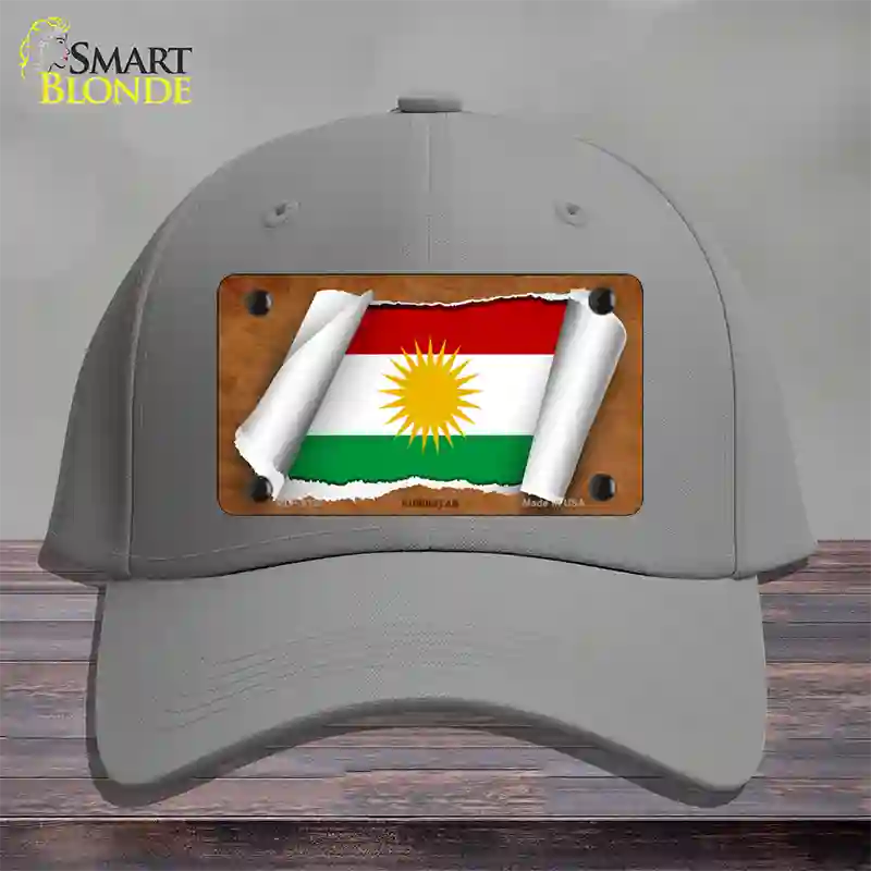 Kurdistan Flag Scroll Novelty License Plate Hat Cotton / Gray