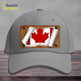 Canada Flag Scroll Novelty License Plate Hat Cotton / Gray