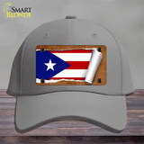 Puerto Rico Flag Scroll Novelty License Plate Hat Cotton / Gray