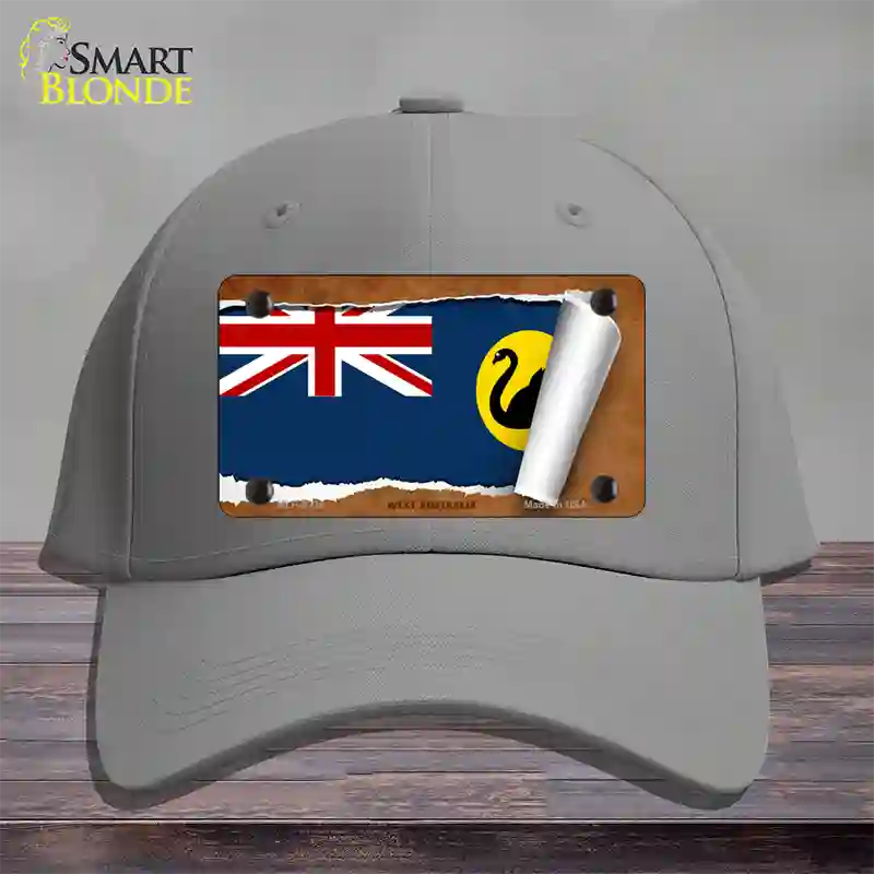 West Australia Flag Scroll Novelty License Plate Hat Cotton / Gray