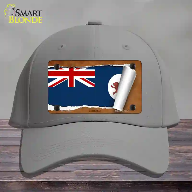 Tasmania Flag Scroll Novelty License Plate Hat Cotton / Gray