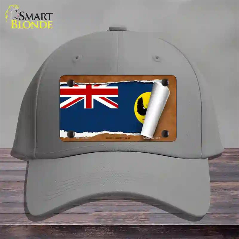 South Australia Flag Scroll Novelty License Plate Hat Cotton / Gray