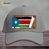 South Sudan Flag Scroll Novelty License Plate Hat Cotton / Gray