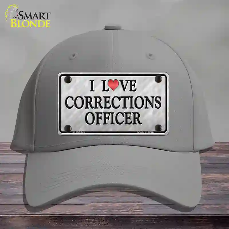 I Love Corrections Officer Novelty License Plate Hat Cotton / Gray