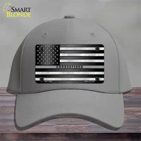 American Flag Corrections Novelty License Plate Hat Cotton / Gray