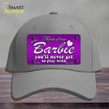 Barbie Never Play Novelty License Plate Hat Cotton / Gray