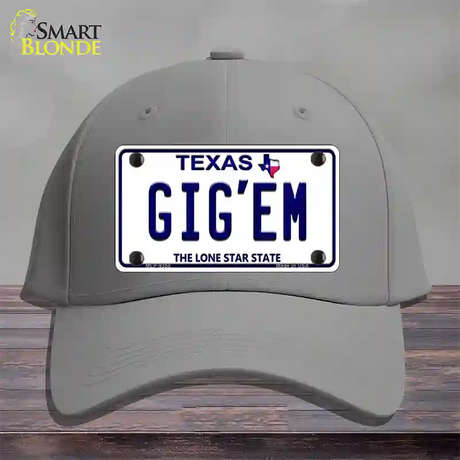 Gigem Texas Novelty License Plate Hat Cotton / Gray