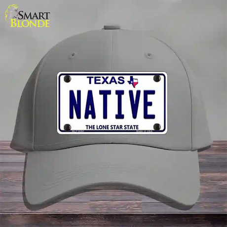 Native Texas White Novelty License Plate Hat Cotton / Gray