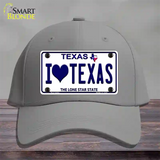 I Love Texas Novelty License Plate Hat Cotton / Gray