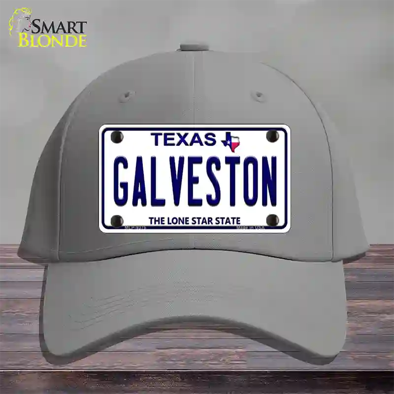 Galveston Texas Novelty License Plate Hat Cotton / Gray