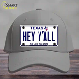 Hey Yall Texas Novelty License Plate Hat Cotton / Gray