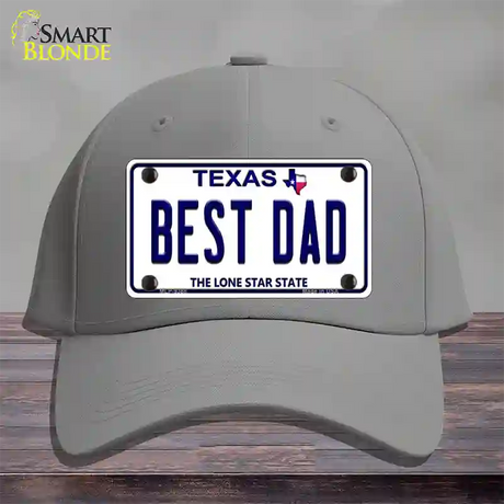 Best Dad Texas Novelty License Plate Hat Cotton / Gray