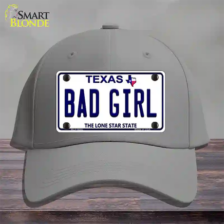 Bad Girl Texas Novelty License Plate Hat Cotton / Gray