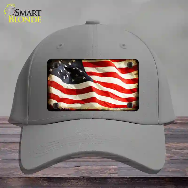 American Vintage Flag Novelty License Plate Hat Cotton / Gray