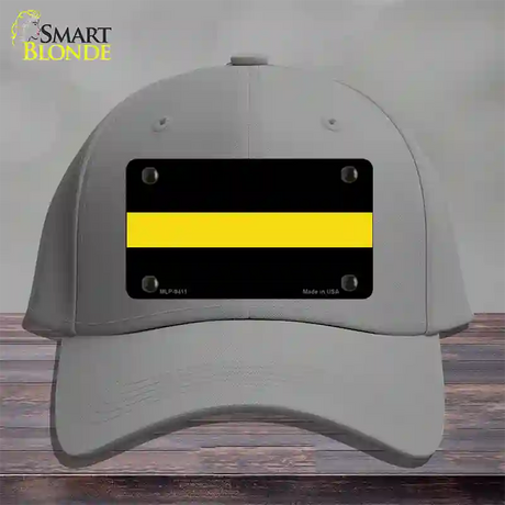 Thin Yellow Line Novelty License Plate Hat Cotton / Gray