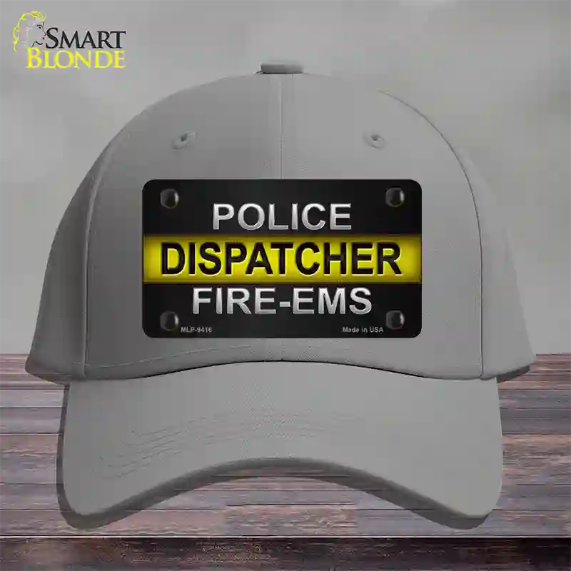 Police / Dispatcher / Fire- EMS Novelty License Plate Hat Cotton / Gray