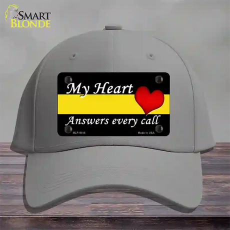 My Heart Answers Every Call Novelty License Plate Hat Cotton / Gray