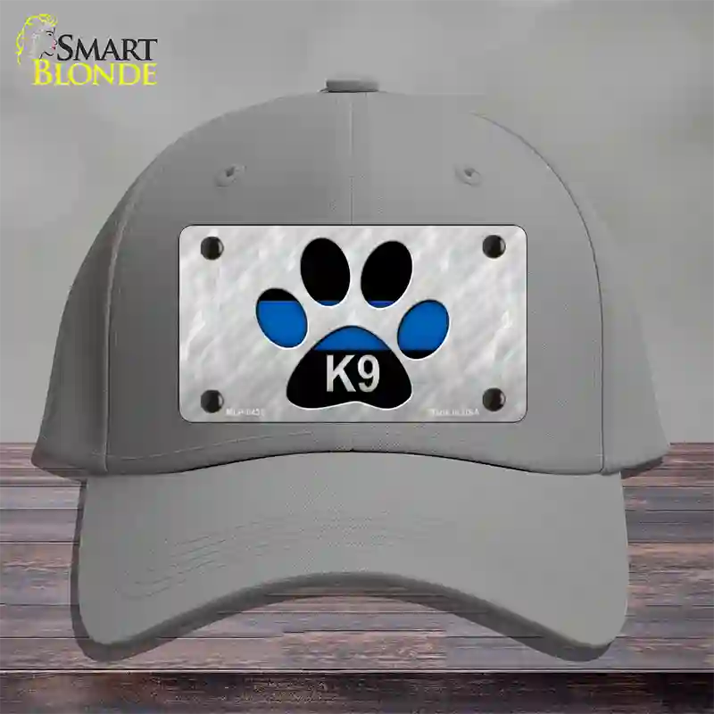 Thin Blue Line Paw K-9 Novelty License Plate Hat Cotton / Gray