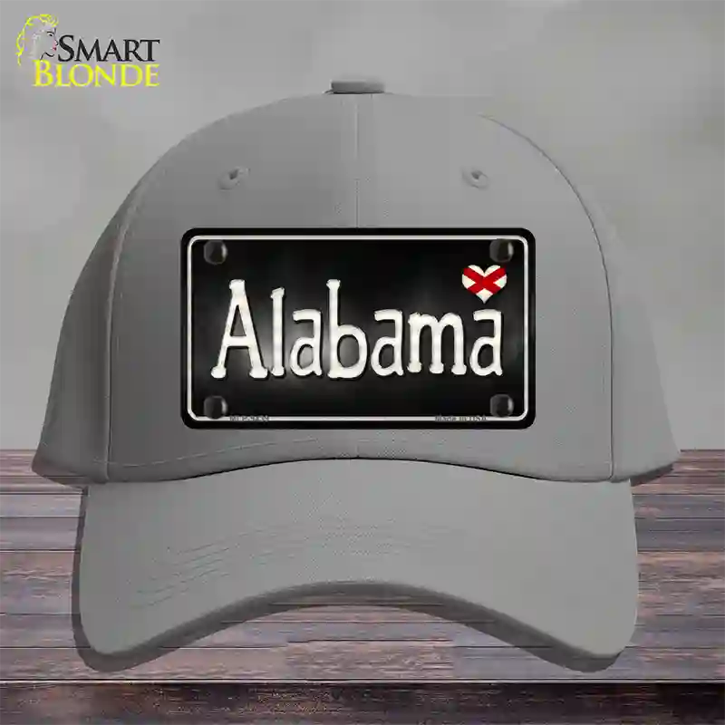 Alabama Flag Script Novelty License Plate Hat Cotton / Gray