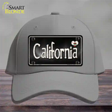 California Flag Script Novelty License Plate Hat Cotton / Gray